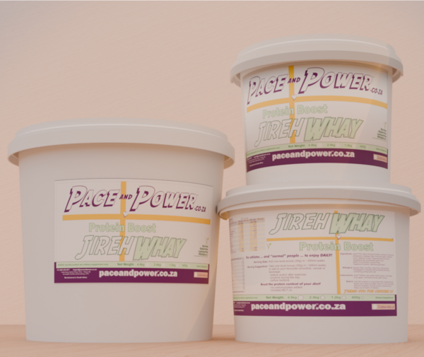 Jireh™Whay – 600g (beginner); 1.2kg (small); 2.4kg (favourite); 4.8kg (bulk)